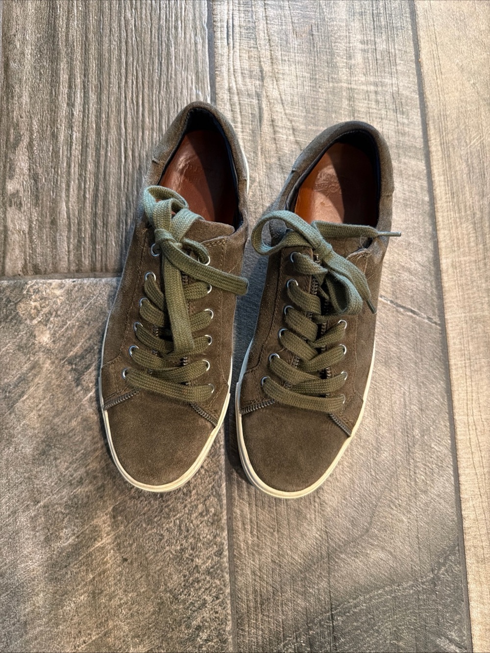 Frye Olive Green Suede Casual Sneakers
